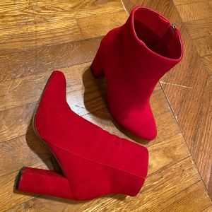 Red Zip Up Booties